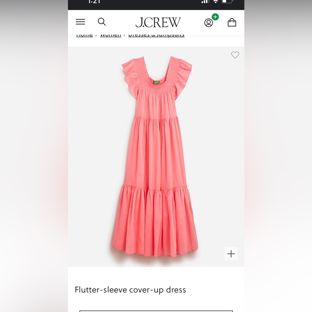 J.Crew flutter sleeve dress/cover-up